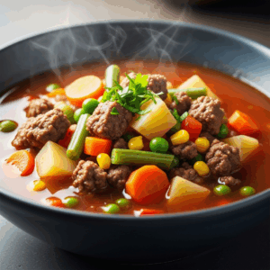 Hearty Hamburger Meat & Veggie Soup: A Nutritious Delight