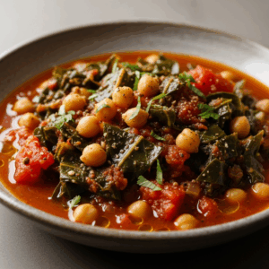 Hearty Southern Chickpea & Collard Green Stew Delight