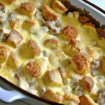 Hearty Biscuits and Gravy Casserole with Turkey Sausage Twist
