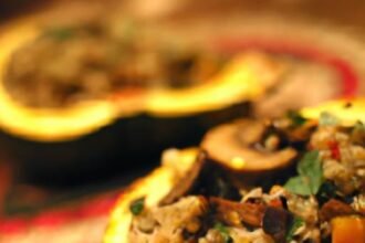 Harvest Harmony: Acorn Squash Stuffed with Quinoa & Mushrooms