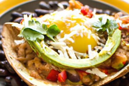 Morning Boost: Breakfast Tostadas with Beans & Eggs Delight