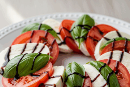 Timeless Caprese Salad Drizzled with Sweet Balsamic Glaze