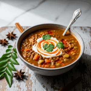 Warm Up Your Day with Hearty Curried Lentil Soup Delight