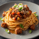 Hearty Spaghetti Bolognese with Savory Ground Beef Twist