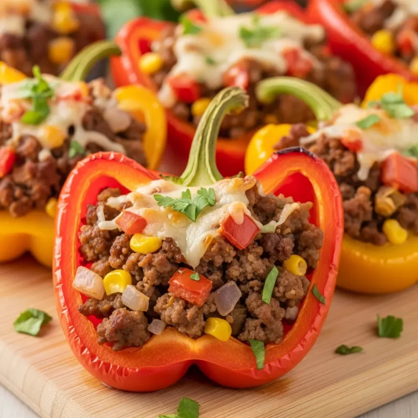 Savory Stuffed Bell Peppers: Ground Turkey & Beef Delight