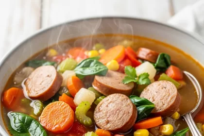 Warm Up with Hearty Chicken Sausage and Veggie Soup Delight