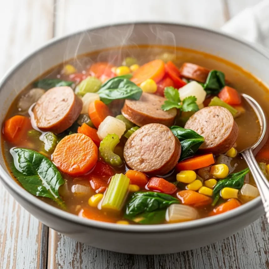 Warm Up with Hearty Chicken Sausage and Veggie Soup Delight