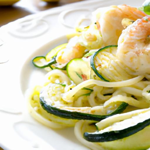 Zesty shrimp Scampi Meets Light Zucchini Noodles delight