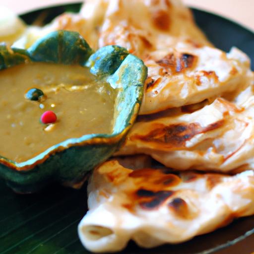 Roti Canai & Curry Dip: A Flaky Delight with Spicy Twist
