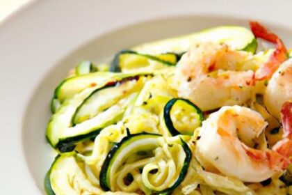 Zesty Shrimp Scampi Meets Light Zucchini Noodles Delight