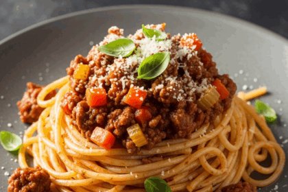 Hearty Spaghetti Bolognese with Savory Ground Beef Twist