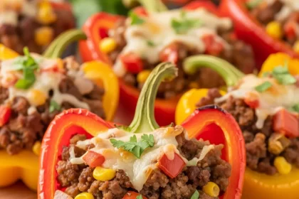 Savory Stuffed Bell Peppers: Ground Turkey & Beef Delight