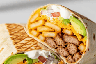 California Burrito Delight: Steak and Fries Wrapped Up