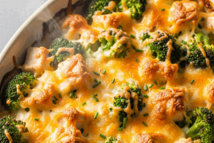 Cheesy Chicken & Broccoli Casserole with Crispy Crumb Top