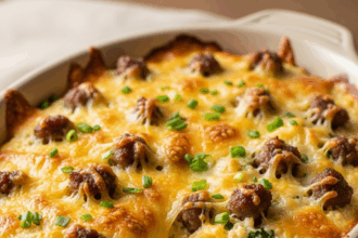 Savory Cheesy Grits Casserole with Hearty Turkey Sausage