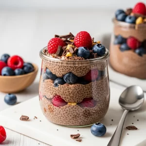 Decadent Chocolate Chia Pudding Made with Almond Milk