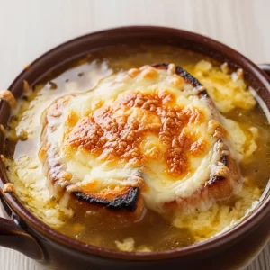 The Perfect French Onion Soup Topped with Gruyère Bliss
