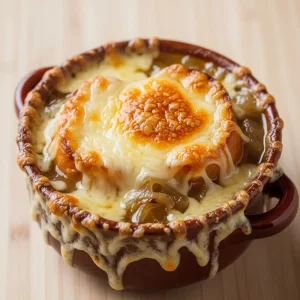 The Perfect French Onion Soup Topped with Gruyère Bliss