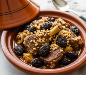Savory Lamb Tagine with Prunes and Crunchy Almonds Delight