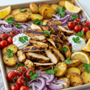 One-Pan Chicken Shawarma Platter: Easy Middle Eastern Feast