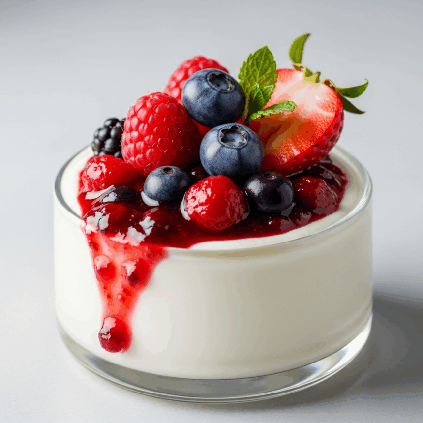 Silky Panna Cotta with Vibrant Berry Sauce: A Sweet Delight