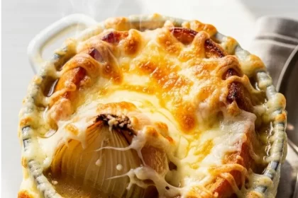 The Perfect French Onion Soup Topped with Gruyère Bliss
