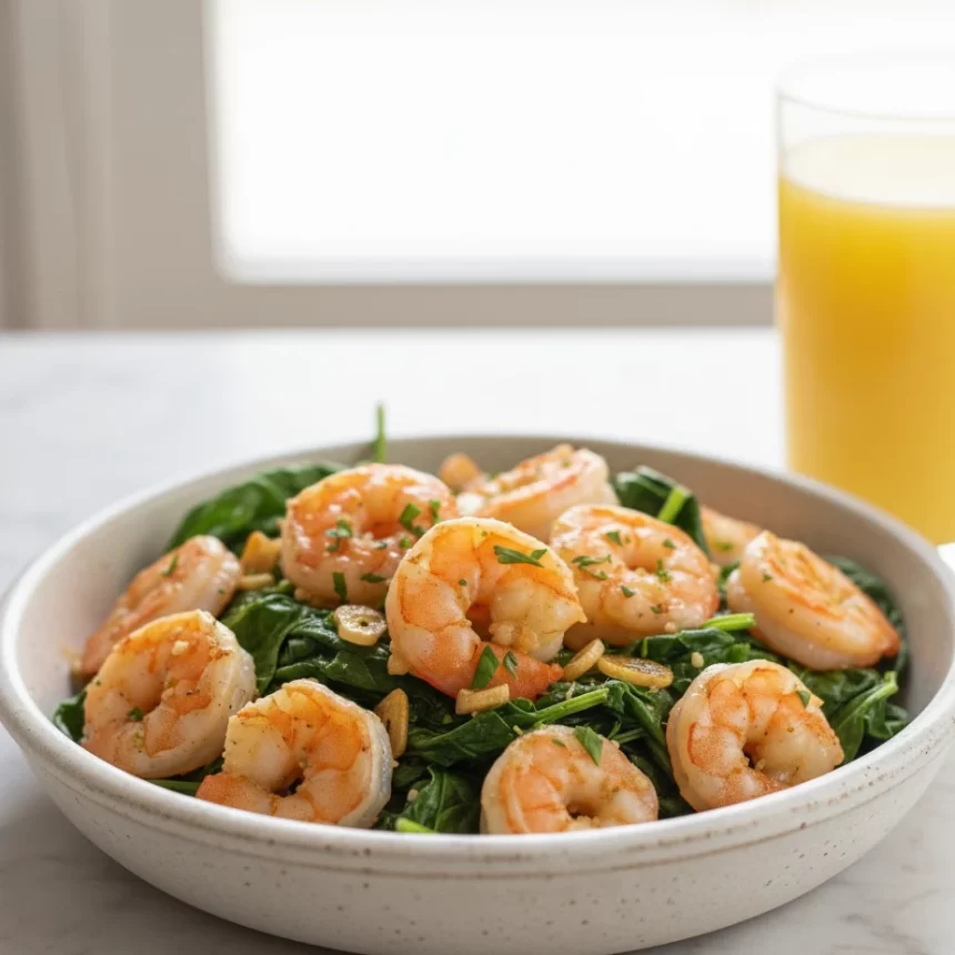 Garlic-Kissed Sautéed Shrimp with Fresh Spinach Delight