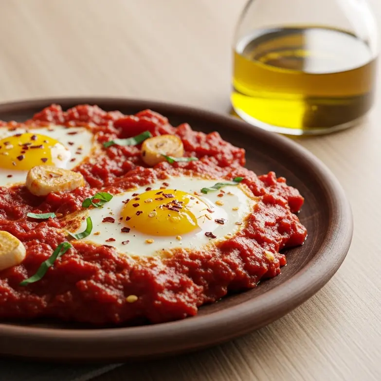Eggs in Purgatory: A Fiery Twist on Baked Tomato Eggs