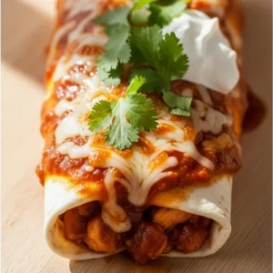 Smothered Chicken Burrito Bliss: Enchilada Sauce Magic
