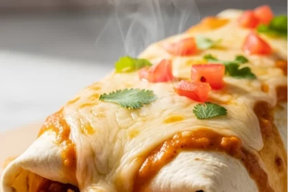 Smothered Chicken Burrito Bliss: Enchilada Sauce Magic
