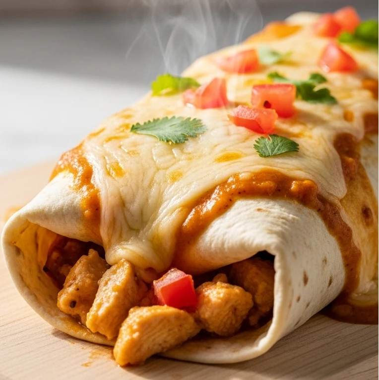 Smothered Chicken Burrito Bliss: Enchilada Sauce Magic