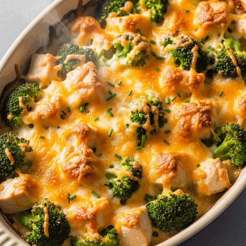 Cheesy Chicken & Broccoli Casserole with Crispy Crumb Top