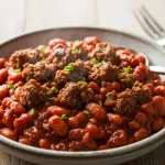 Hearty BBQ Baked Beans with Savory Ground Beef Twist