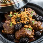 Savory Lamb Tagine with Prunes and Crunchy Almonds Delight