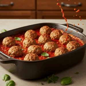 Simple & Delicious Turkey Meatballs Simmered in Marinara