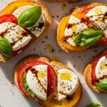 Sun-Kissed Open-Faced Caprese on Rustic Focaccia Bliss