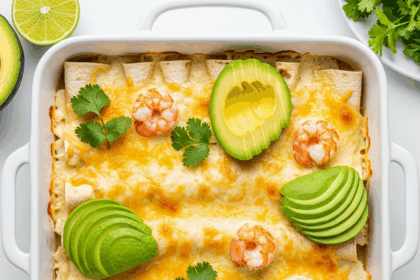Creamy White Sauce Shrimp Enchiladas: A Coastal Delight