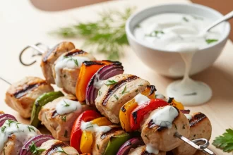 Tender Chicken Skewers Soaked in Creamy Yogurt Marinade