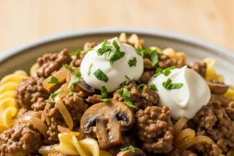 Simple & Savory Ground Beef Stroganoff Recipe-No Wine Needed