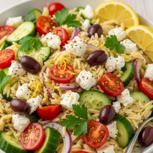 Bright Bites: Greek Orzo Salad with Feta and Zesty Lemon