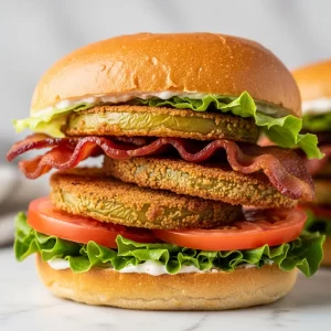 Crisp & Bold: Fried Green Tomato BLT with Beef Bacon Twist