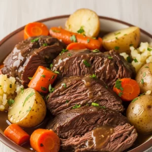 Hearty Slow Cooker Pot Roast with Tender Potatoes & Carrots