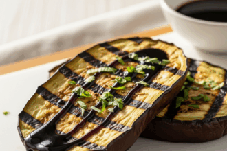 Savor Grilled Eggplant Steaks Drizzled with Balsamic Glaze