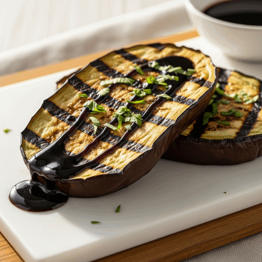 Savor Grilled Eggplant Steaks Drizzled with Balsamic Glaze