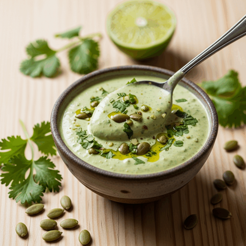 Unlock Flavor: Creamy Cilantro Pepita Dressing Delight