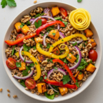 Zesty Farro Salad with Roasted Veggies and Lemon Twist