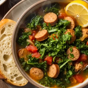 Hearty Spicy Chicken Sausage and Kale Soup Recipe Unveiled