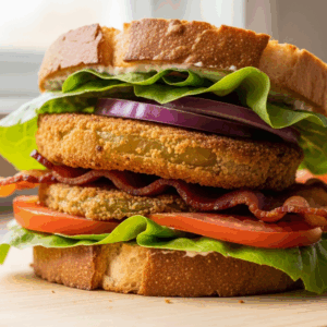 Crisp & Bold: Fried Green Tomato BLT with Beef Bacon Twist