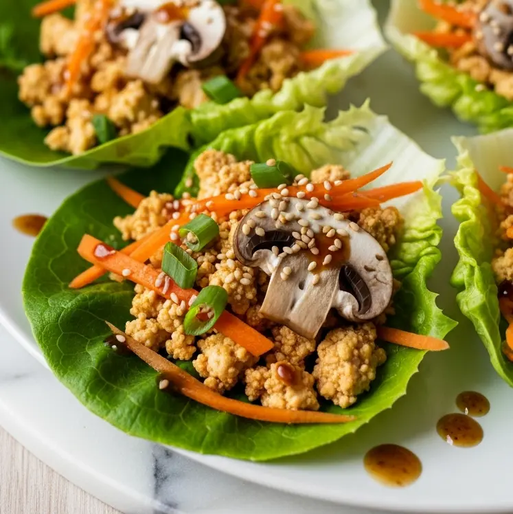 Fresh & Flavorful: Vegan Lettuce Wraps with Tofu & Mushrooms