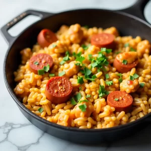 Spice Up Dinner: Cajun Chicken Sausage and Rice Skillet